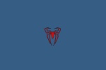 Spiderman blue simple style logo wallpaper