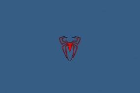 Spiderman blue simple style logo wallpaper