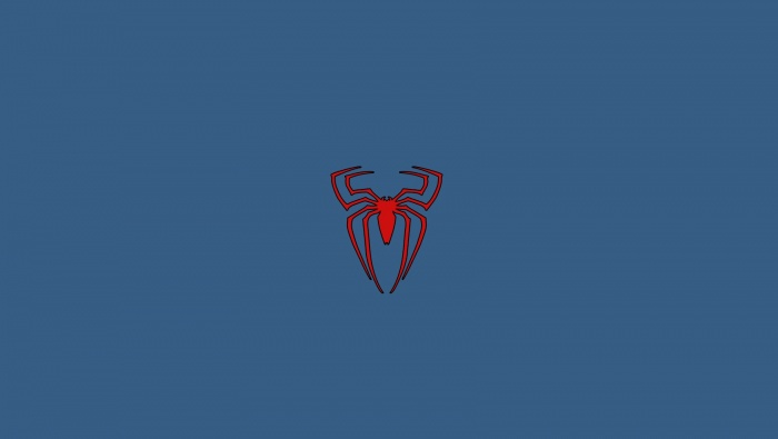 Spiderman blue simple style logo wallpaper