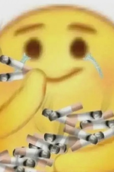 小黃臉吸菸表情包