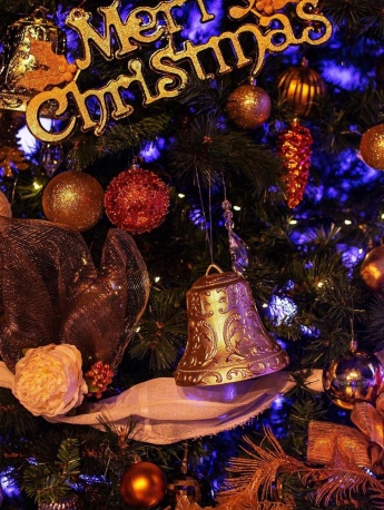 圣诞铃铛装饰背景图片手机壁纸