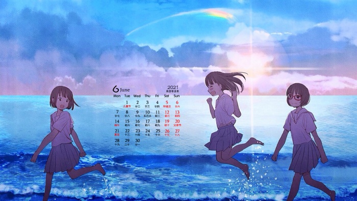 2021年6月二次元動漫桌麵日曆壁紙