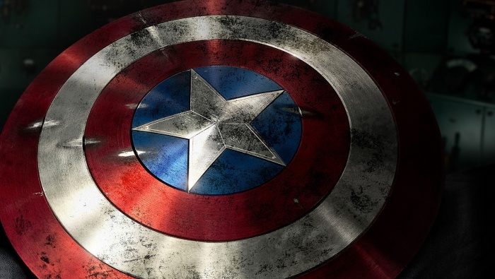 Captain America shield metallic wallpaper