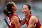 Ultra-clear photos of the women’s track and field 4×100m relay final scene