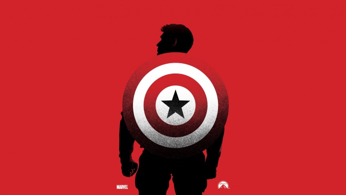 Captain America solid color simple style wallpaper