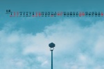2021年10月清新蓝色天空桌面日历壁纸