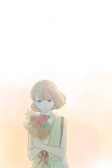 Minimalist girl hand-painted mobile wallpaper