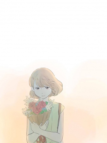 Minimalist girl hand-painted mobile wallpaper