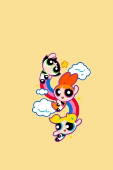 飛天小女警黃色活力手機壁紙