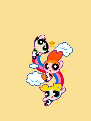 The Powerpuff Girls Yellow Vibrant Mobile Wallpaper