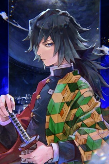 Demon Slayer illustration style mobile wallpaper