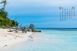2021年6月蓝天大海风景桌面日历壁纸