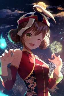 二次元歪頭可愛少女手機壁紙