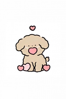 簡約可愛小狗插畫手機壁紙