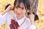 初秋户外美女学生妹唯美图片摄影