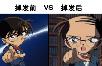 Comparison of hair loss expression packs of popular anime characters