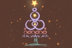 Cartoon hand drawn Christmas tree mobile wallpaper
