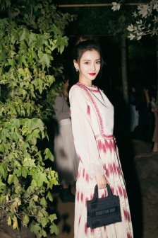 Angelababy printed long skirt sexy event photos pictures