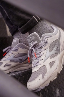 Multiple pictures of Mizuno retro running shoes