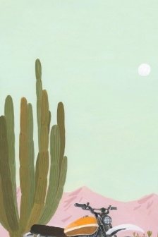 Small fresh hand-painted landscape wallpaper