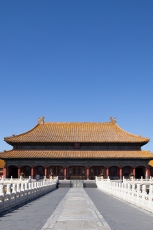 Detailed view of the Qianqing Palace in the Forbidden City