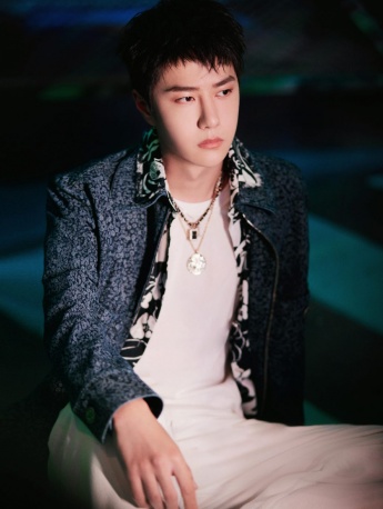 王一博印花衬衫帅气写真