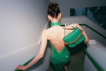 Liu Wen sexy bare back photo in green halter neck dress
