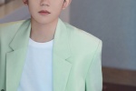 王源马卡龙绿西服帅气写真