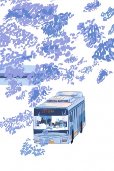 Jacaranda hand-painted illustration wallpaper