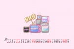 February 2022 cute cartoon desktop calendar wallpaper