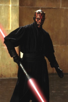 Star Wars Darth Maul holding lightsaber mobile wallpaper
