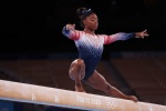 Biles women's balance beam final live high-definition photos