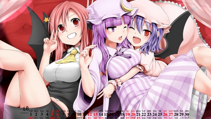 2021年6月动漫美女桌面日历壁纸