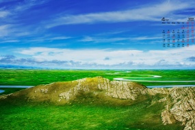 April 2022 green nature scenery calendar wallpaper