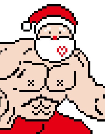 聖誕像素風肌肉猛男頭像