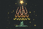 Cartoon hand drawn Christmas tree mobile wallpaper