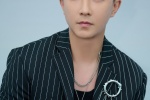 Han Geng's casual and handsome photos in striped suit