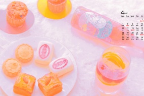 April 2022 Healing Afternoon Tea Desktop Calendar Wallpaper