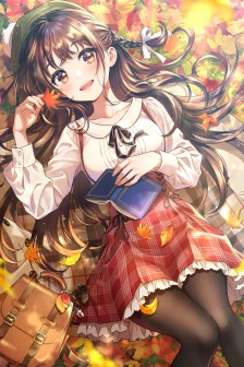 可愛長發二次元美女手機壁紙