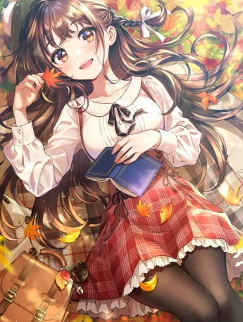 Cute long-haired two-dimensional beauty mobile wallpaper