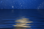 Night sky moon reflection water surface mobile wallpaper