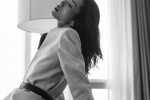 Liu Wen cool and sexy photo in simple and neat suit