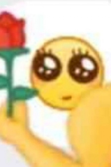 Yellow face holding rose emoticon pack
