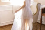 Photo pictures of charming and sexy beauties in white wedding dresses