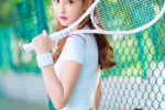Sexy photos of beauties playing tennis on the campus playground
