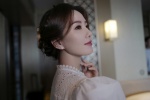 Liu Shishi elegant and sexy photo in white hollow dress
