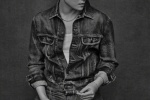 Qin Junjie denim suit black and white texture photo pictures