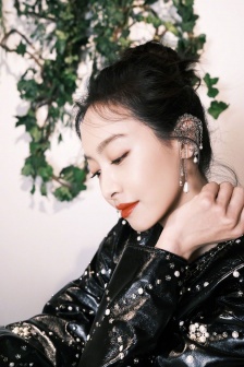 Song Qian's elegant embroidered gauze skirt sexy pictures and photos