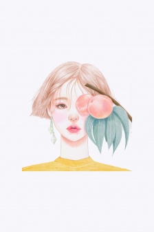 Sweet girl avatar personalized hand-painted mobile wallpaper