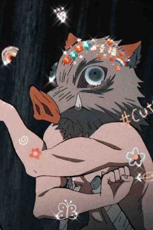 Zuhira Inosuke pig head portrait